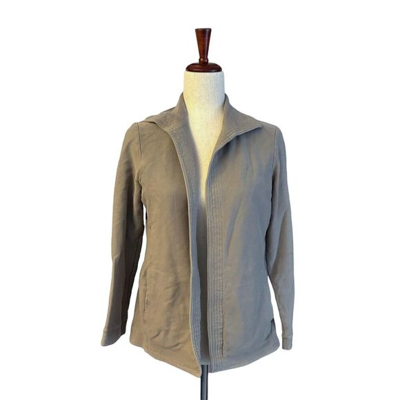 Eileen Fisher Jacket Size Small Women's Gray Collared Open Front Knit Cardigan - Picture 1 of 10